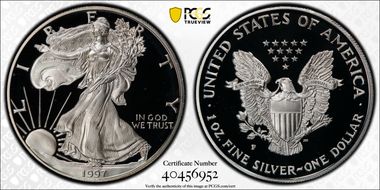 1997-P $1 Silver Eagle PR68DCAM