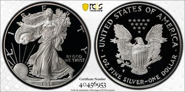 1996-P $1 Silver Eagle PR68DCAM
