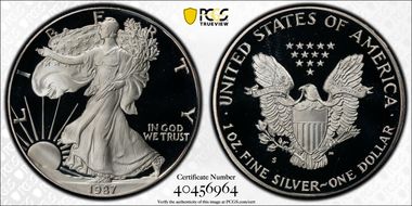 1987-S $1 Silver Eagle PR68DCAM