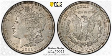 1921 $1 Morgan MS62