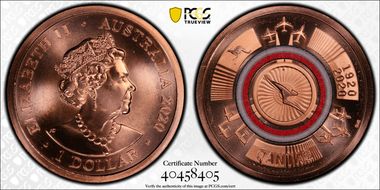 2020 $1 Qantas Centenary 1920-2020 MS68RD