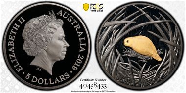 2019 $5 Night Parrot Echoes of Australian Fauna PR69DCAM