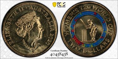 2020 $2 Women's T20 World Cup Colorized MS66