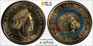 2020 $2 Women's T20 World Cup Colorized MS66