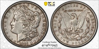 1901 $1 VAM 7, Doubled Arrows XF40