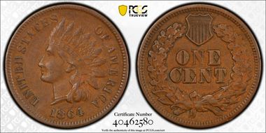 1864 1C L on Ribbon XF40BN