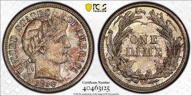 1916 10C Barber MS67