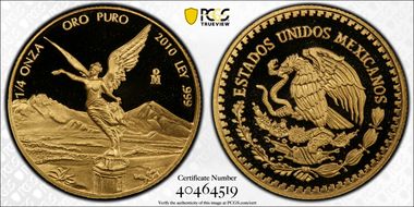 2010-Mo 1/4 oz Libertad Au PR70DCAM