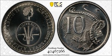 2016 10C 50 Yrs Decimal Currency MS69