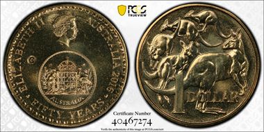 2016-C $1 50 Yrs Decimal Currency Canberra Counterstamp MS69