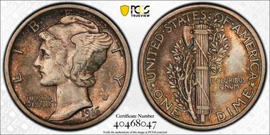 1916 10C Mercury MS65FB