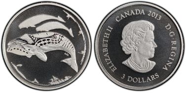 2013 $3 Beluga Whale PR70DCAM