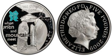 2009 £5 S-4931 Stonehenge Ag PR70DCAM