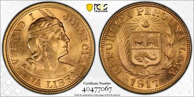 1917 Libra KM-207  Au MS62