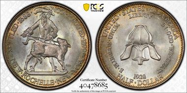 1938 50C New Rochelle MS67+