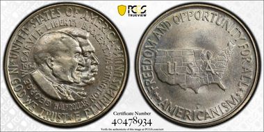 1954-D 50C Washington-Carver MS65