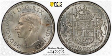 1942 50C Narrow Date MS64