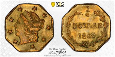 1869 25C BG-712 MS66