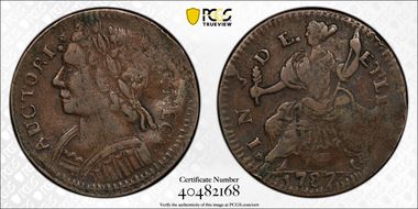 1787/1877 CT 1/2P Mailed Bust Left, M 12-Q XF40BN