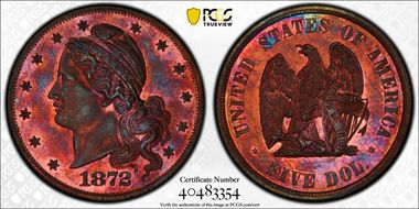 1872 $5 J-1241 PR64RB