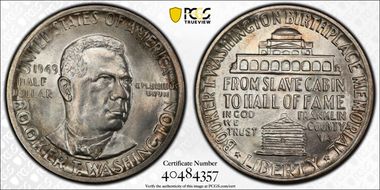 1949-D 50C Booker T. Washington MS67+