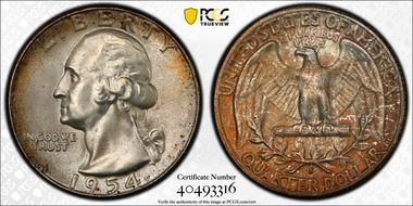 1954-S 25C MS67