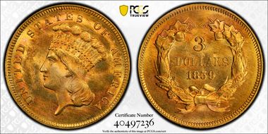 1859 $3 MS65