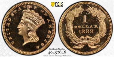 1888 G$1 PR67DCAM