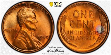 1942 1C MS67+ RD
