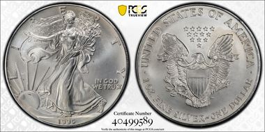 1995 $1 Silver Eagle MS67
