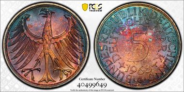 1968-G 5 Mk Regular Issue MS66