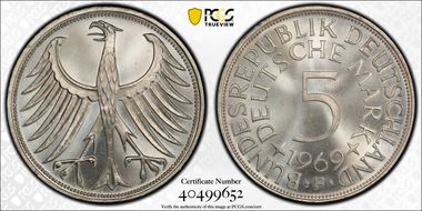 1969-F 5 Mk Regular Issue MS66