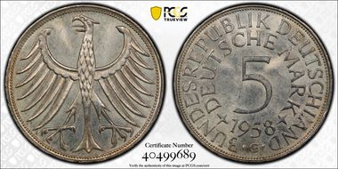 1958-G 5 Mk J-387 MS63