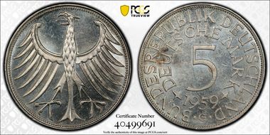 1959-G 5 Mk J-387 MS64