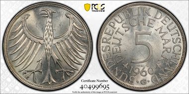 1960-G 5 Mk J-387 MS63