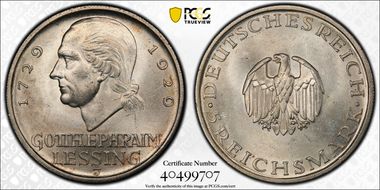 1929-J 5 Mk Lessing J-336 MS64