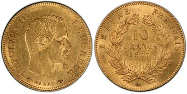 1857-A 10 Fr Gad-1014 F-506 AU58