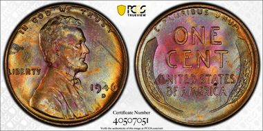 1946-D 1C MS64RB