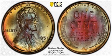 1951-D 1C MS65RB