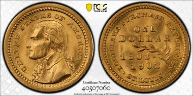 1903 G$1 LA Purchase, Jefferson MS66