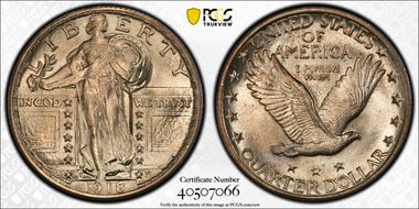 1918 25C MS66