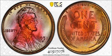 1951-D 1C MS66RB