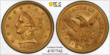 1852 $2.50 MS62