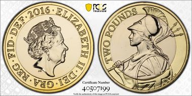 2016 £2 S-K37 Britannia Ag MS66