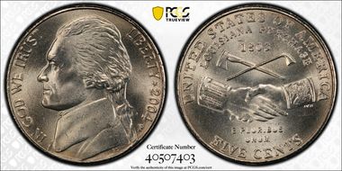 2004-P 5C Peace Medal MS65