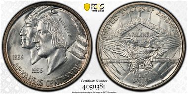 1937 50C Arkansas MS64