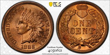 1882 1C MS65+ RD