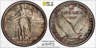 1917-D 25C Type 1 MS66+ FH