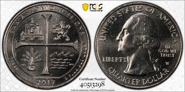 2019-W 25C San Antonio Missions NP MS65