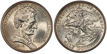1918 50C Lincoln-Illinois MS65